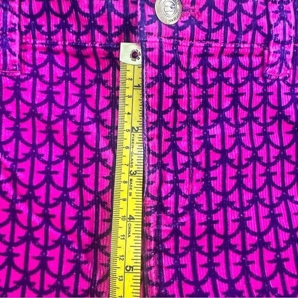Vineyard Vines Pants‎ Womens Sz.10 Pink Corduroy 5-Pocket Anchor Print Ankle - Picture 8 of 9